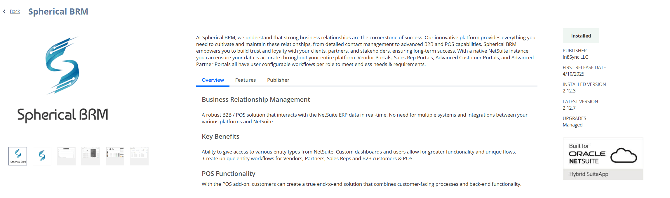 SphericalBRM SuiteApp installation inside NetSuite